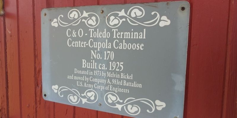 C & O - Toledo Terminal Center-Cupola Caboose No. 170 Marker image. Click for full size.