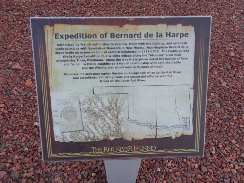 Expedition of Bernard de la Harpe Marker. Click for full size. Expedition of Bernard de la Harpe Marker image. Click for full size.