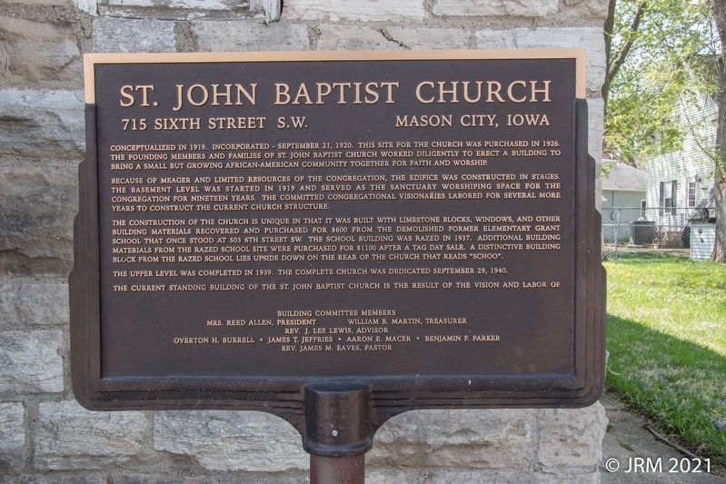 St. John Baptist Church Marker. Click for full size. St. John Baptist Church Marker image. Click for full size.