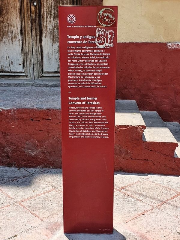 Temple and former convent of Teresitas Marker image. Click for full size.