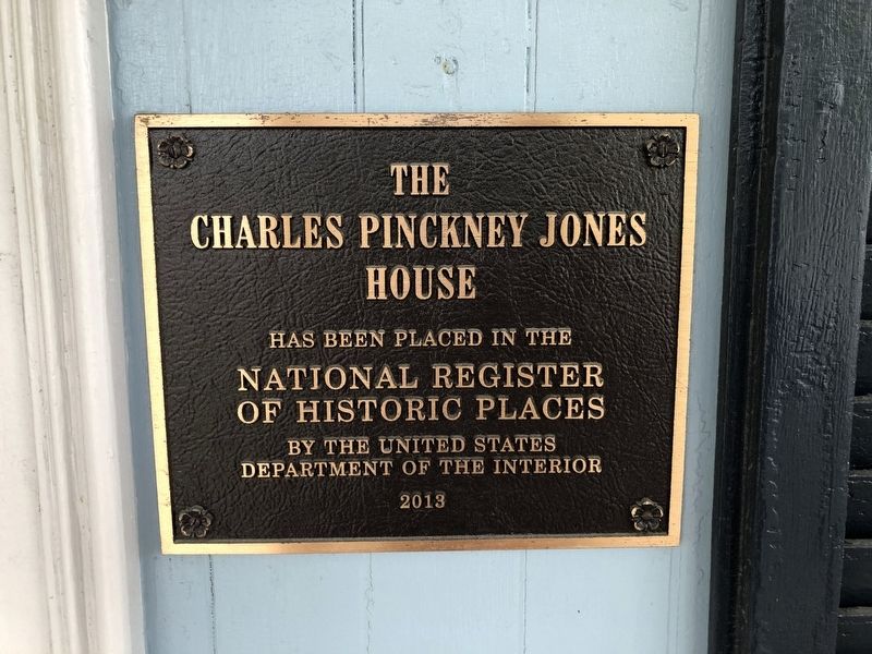 The Charles Pinckney Jones House Marker image. Click for full size.