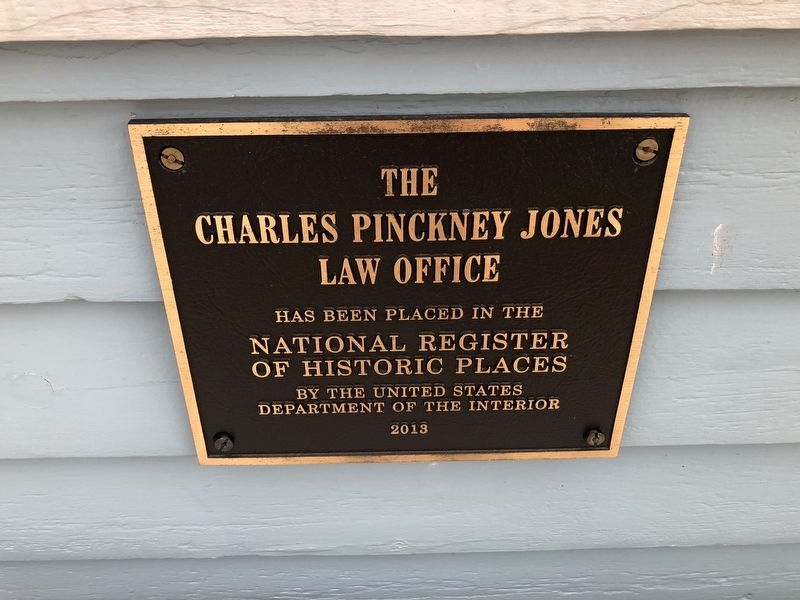 The Charles Pinckney Jones Law Office Marker image. Click for more information.