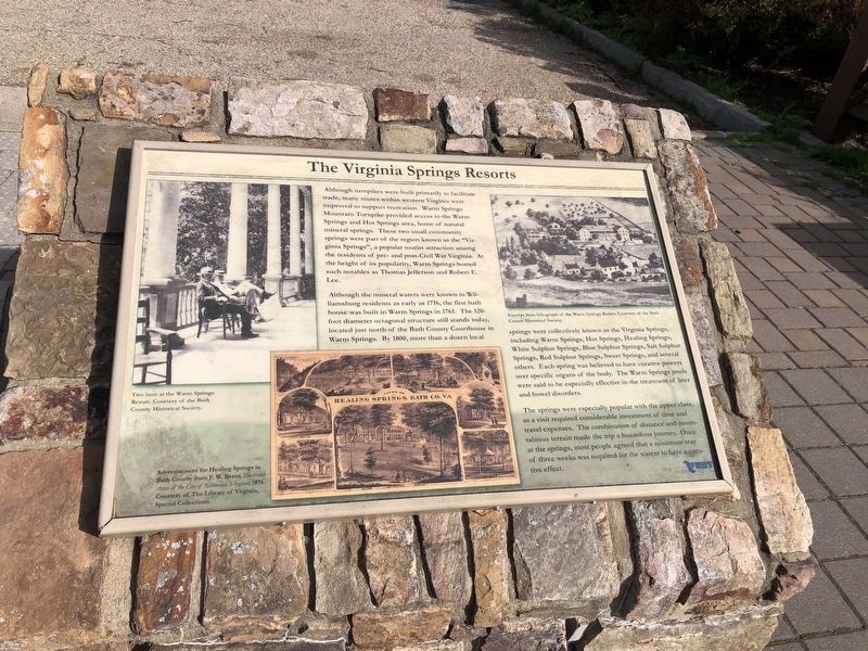 The Virginia Springs Resorts Marker image. Click for full size.