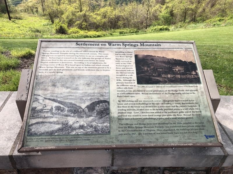 Settlement on Warm Springs Mountain Marker image. Click for full size.