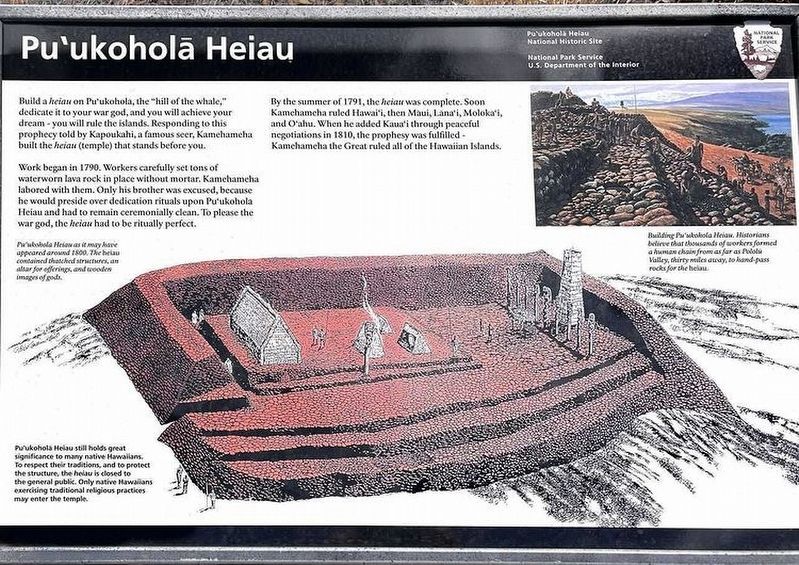 Pu'ukoholā Heiau Marker image. Click for full size.