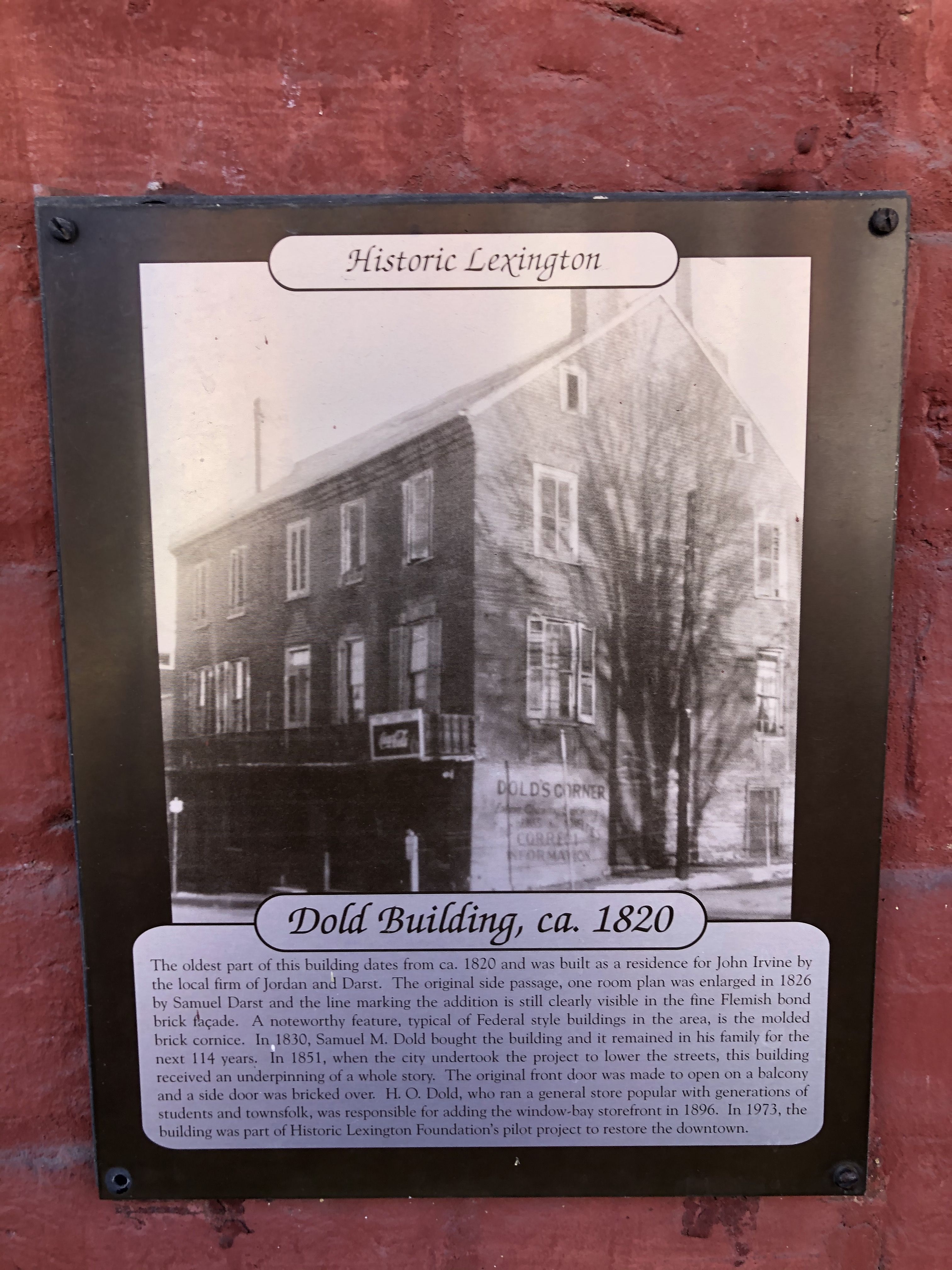 Dold Building, ca. 1820 Marker
