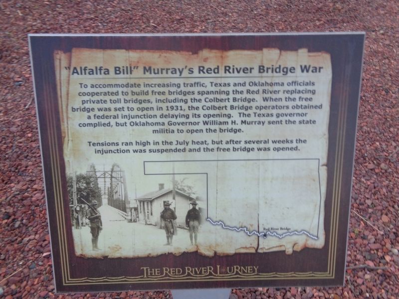 "Alfalfa Bill" Murray's Red River Bridge War Marker image. Click for full size.