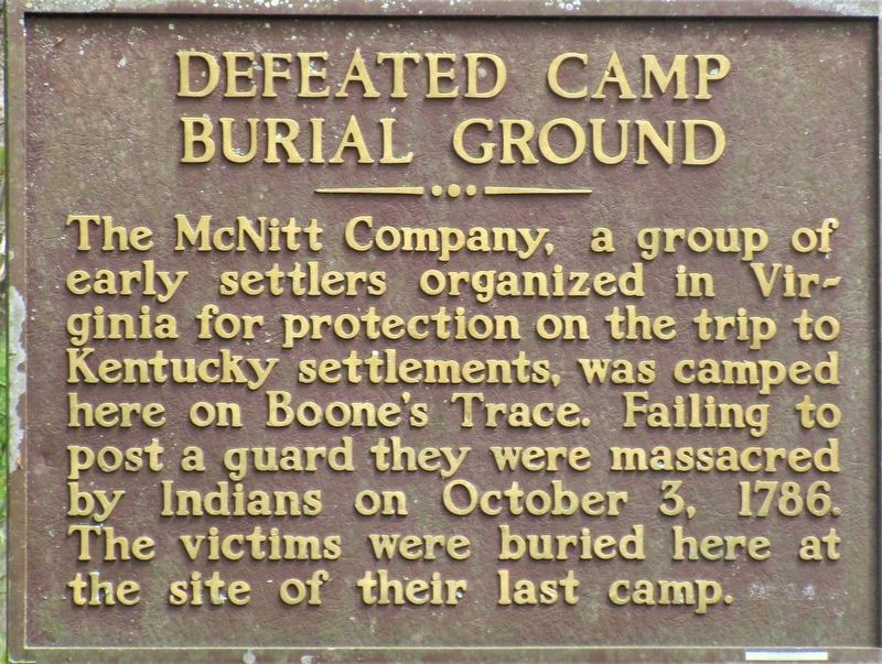 Defeated Camp Burial Ground Marker image. Click for full size.