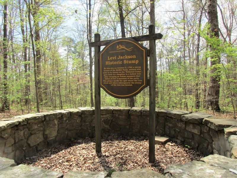 Levi Jackson Historic Stump Marker image. Click for full size.