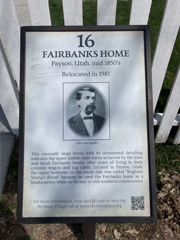 Fairbanks Home Marker. Click for full size. Fairbanks Home Marker image. Click for full size.