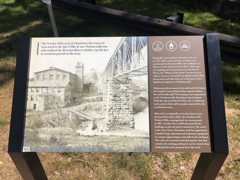 The Woolen Mills Marker image. Click for full size.