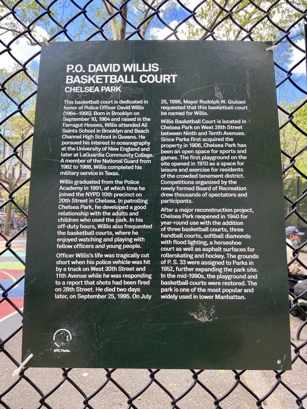 P.O. David Willis Basketball Court Marker image. Click for full size.