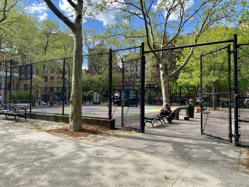 P.O. David Willis Basketball Court Marker - wide view image. Click for full size.