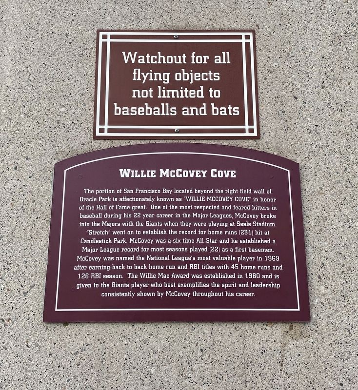 Willie McCovey Cove Marker image. Click for full size.