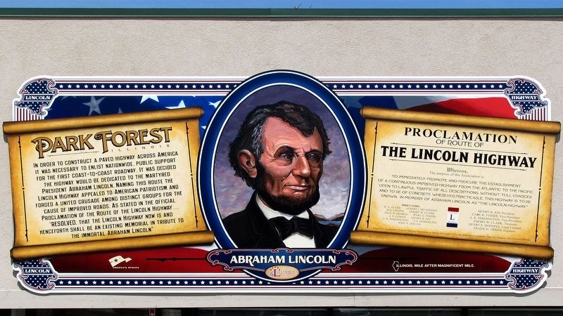 The Lincoln Highway - Park Forest Marker image. Click for full size.
