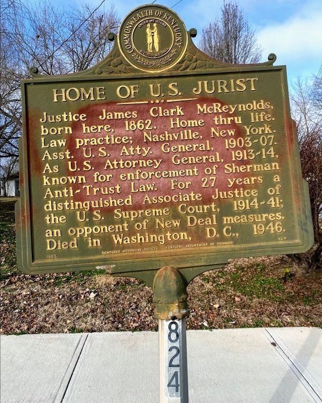 Home of U.S. Jurist Marker image. Click for full size.