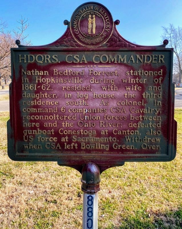 Hdqrs. CSA Commander / 101 CSA Unknown Marker image. Click for full size.