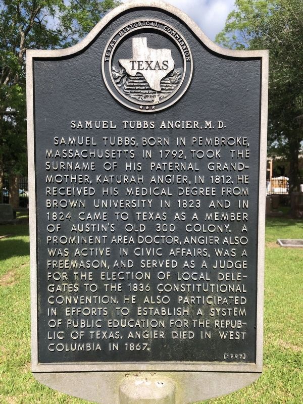 Samuel Tubbs Angier, M.D. Marker image. Click for full size.