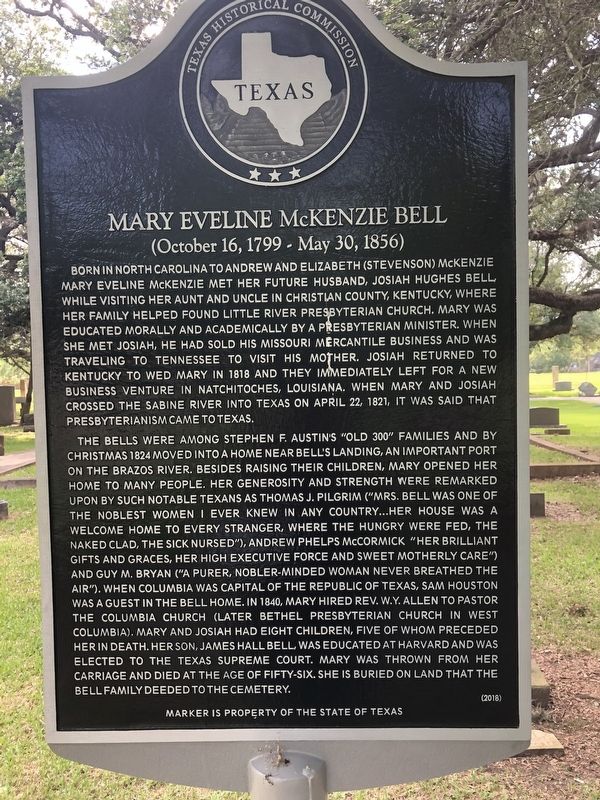 Mary Eveline McKenzie Bell Marker image. Click for full size.