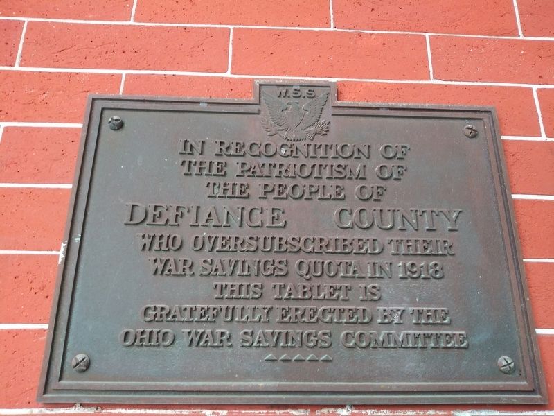 Defiance County War Savings Quota Marker image. Click for full size.