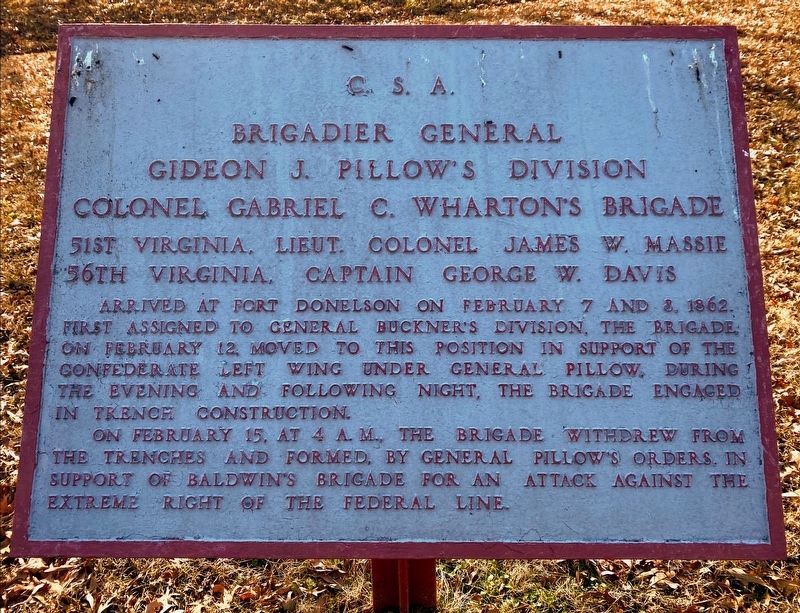 Wharton's Brigade Marker image. Click for full size.