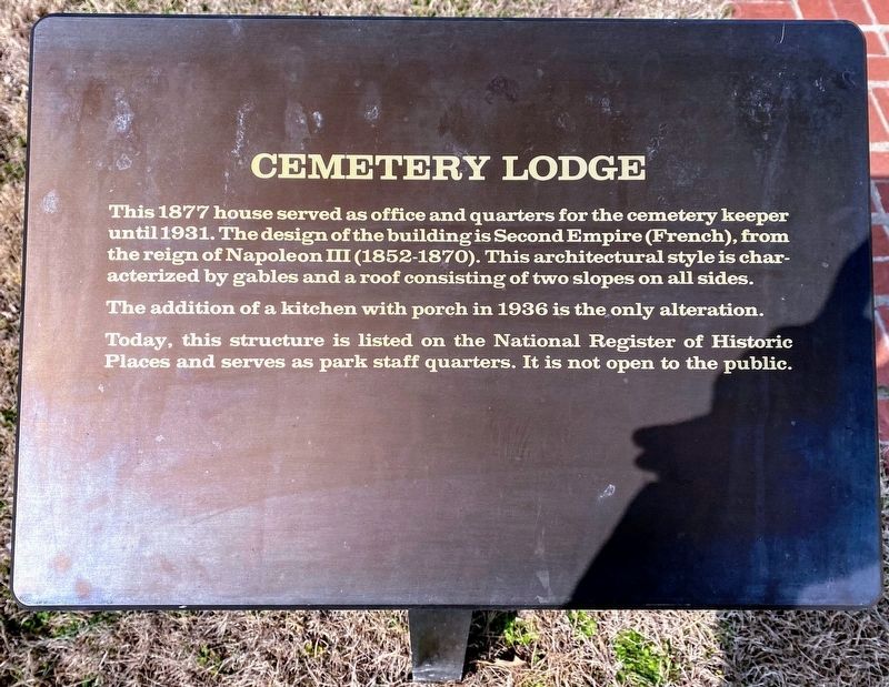 Cemetery Lodge Marker image. Click for full size.