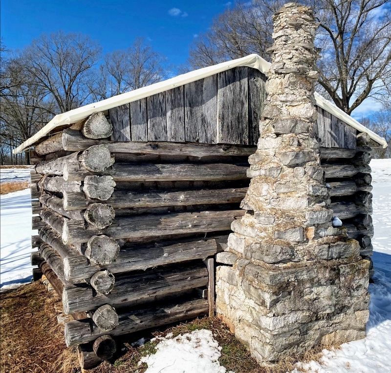 Confederate Log Hut at Fort Donelson image. Click for full size.