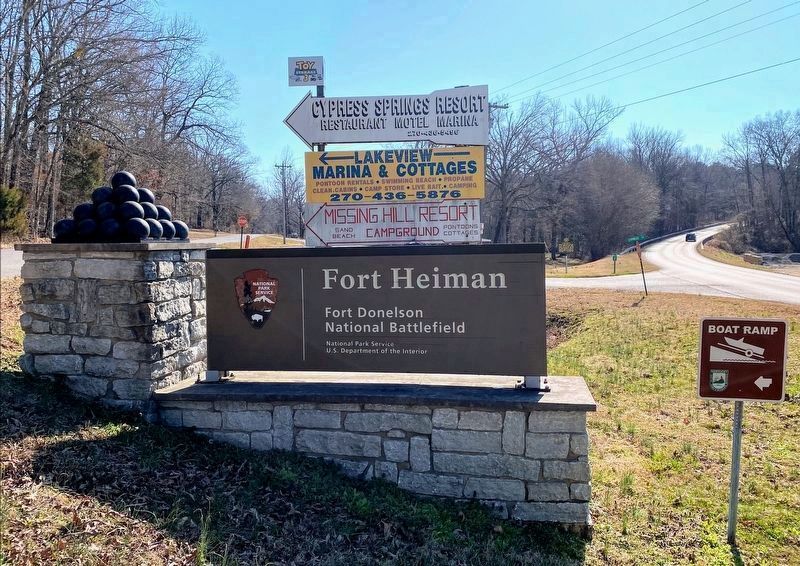 Fort Heiman National Park Service Sign image. Click for full size.