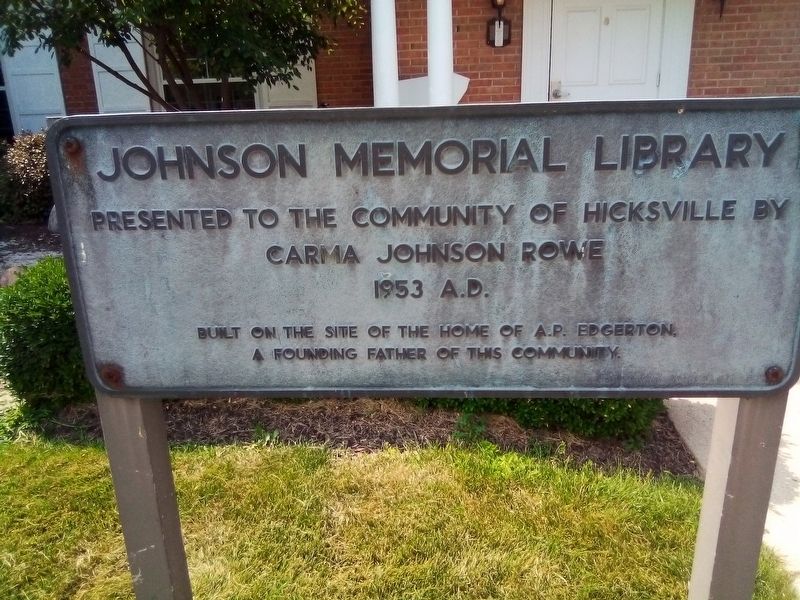 Johnson Memorial Library Marker image. Click for full size.