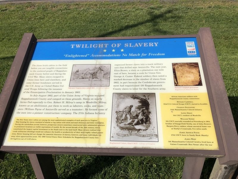 Twilight of Slavery Marker image. Click for full size.