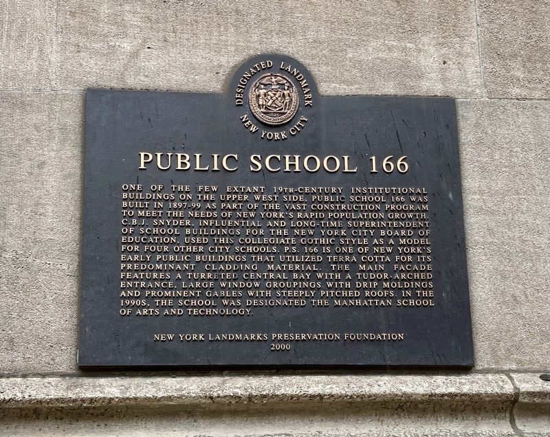 Public School 166 Marker image. Click for full size.