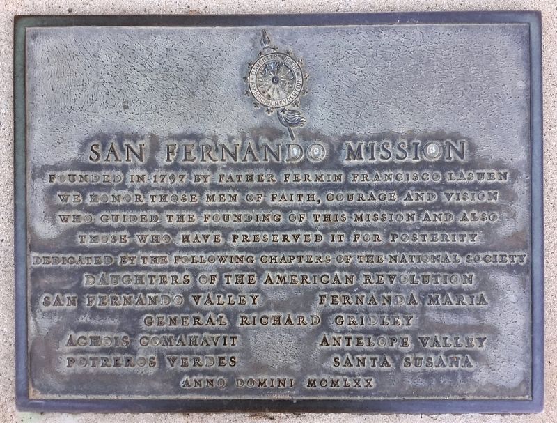 San Fernando Mission Marker image. Click for full size.