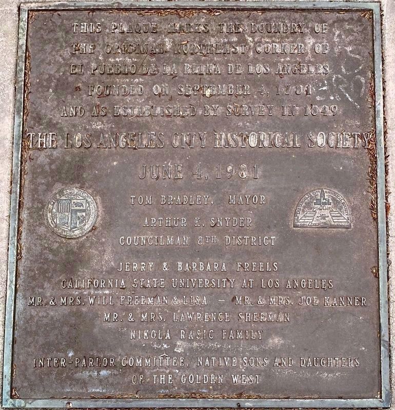 Corner of Los Angeles Marker image. Click for full size.