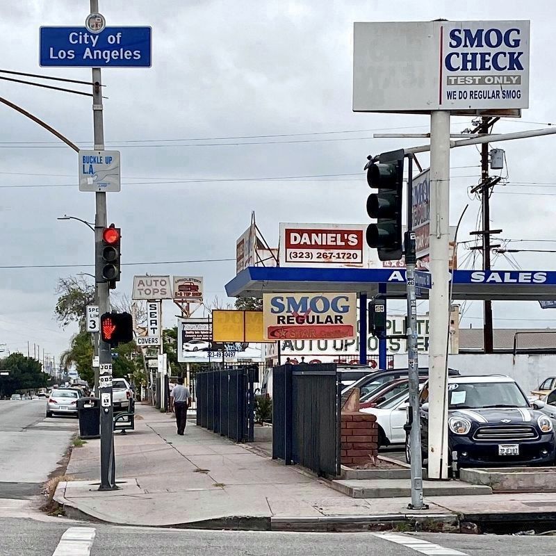 Corner of Los Angeles Marker. Click for full size. Corner of Los Angeles Marker image. Click for full size.