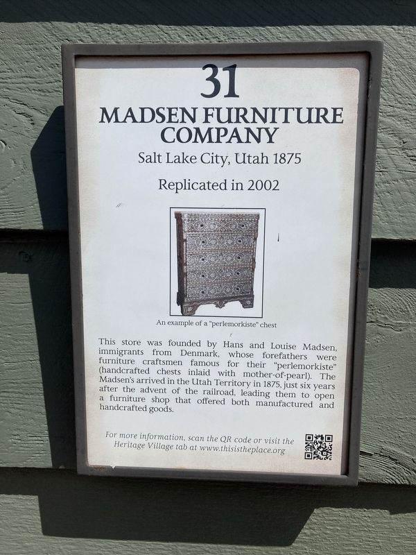 Madsen Furniture Company Marker image. Click for full size.