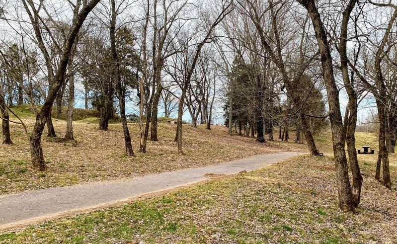 View of the Fort Defiance Civil War Park trail from the marker image. Click for full size.