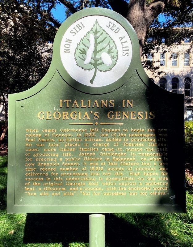 Italians in Georgia's Genesis Marker image. Click for full size.