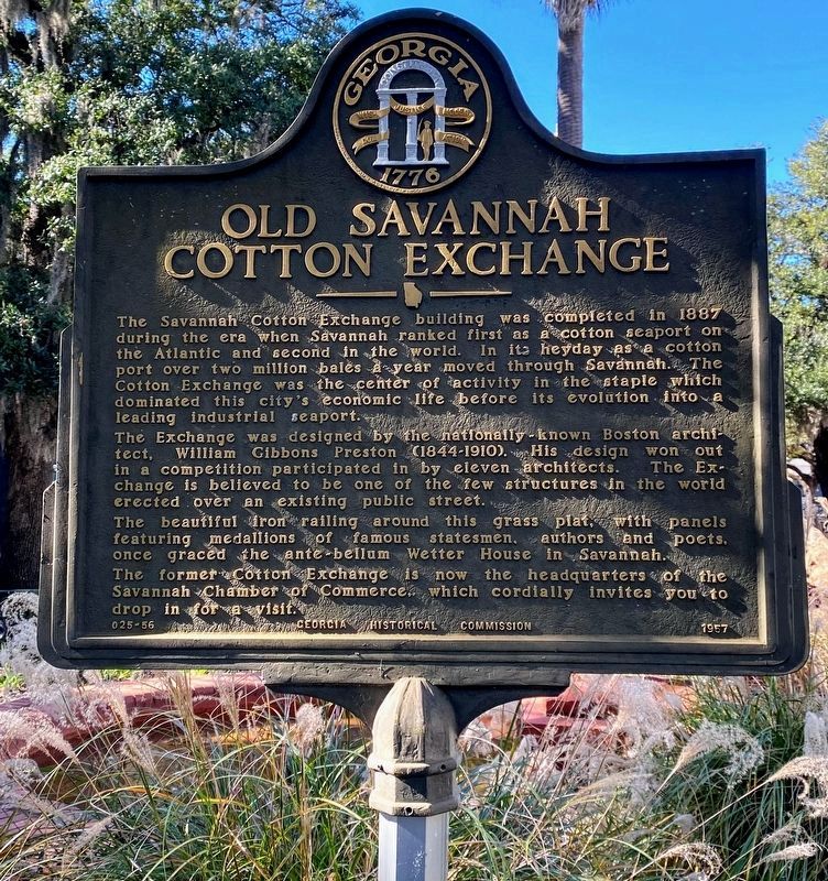 Old Savannah Cotton Exchange Marker image. Click for full size.