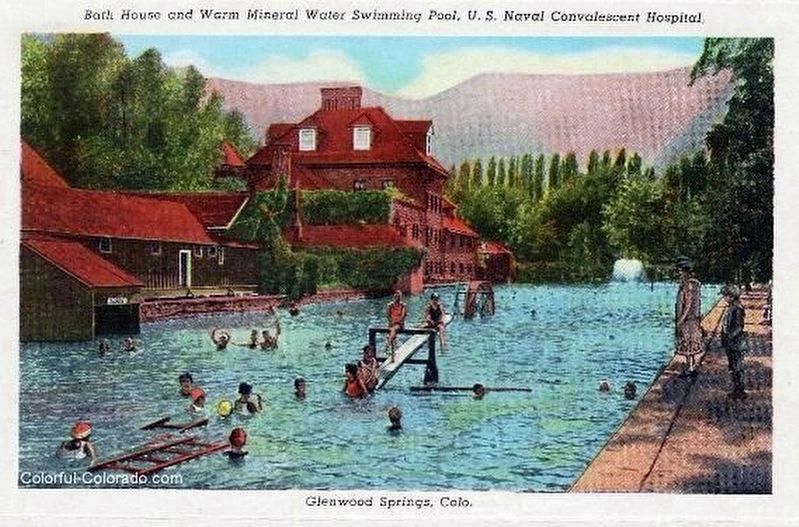 "Bath House and Warm Water Swimming Pool, U.S. Convalescent Hospital" image. Click for more information.