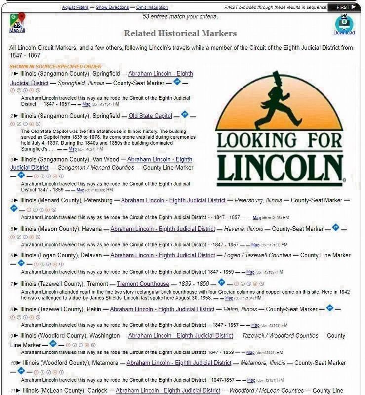 All the Lincoln Circuit Markers. Click for more information. All the Lincoln Circuit Markers image. Click for more information.