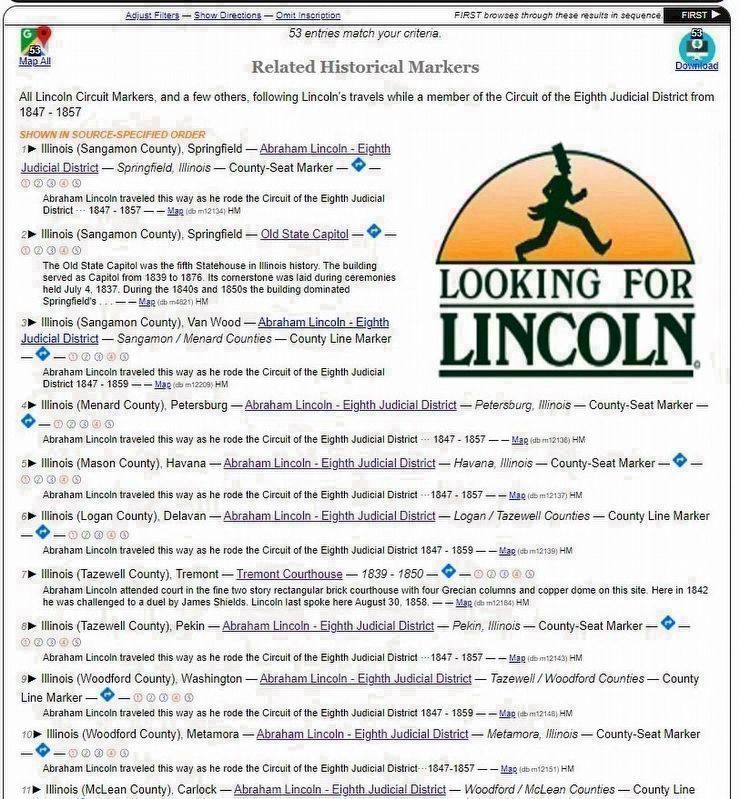 All the Lincoln Circuit Markers image. Click for more information.