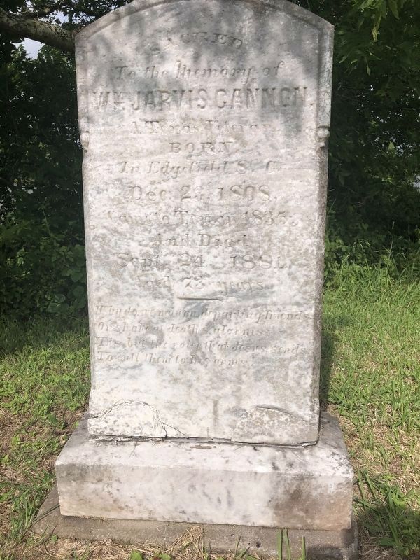 William Jarvis Cannan Gravestone image. Click for full size.