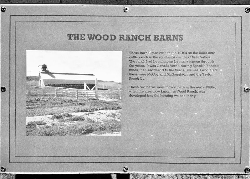 Wood Ranch Barns Marker image. Click for full size.