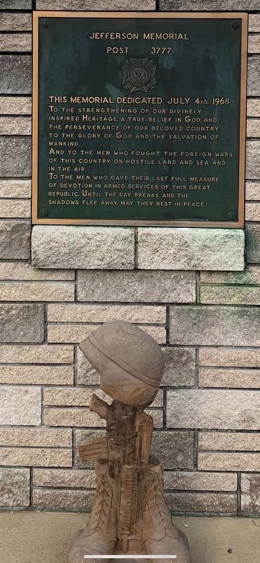 Jefferson Memorial Post 3777 Marker. Click for full size. Jefferson Memorial Post 3777 Marker image. Click for full size.