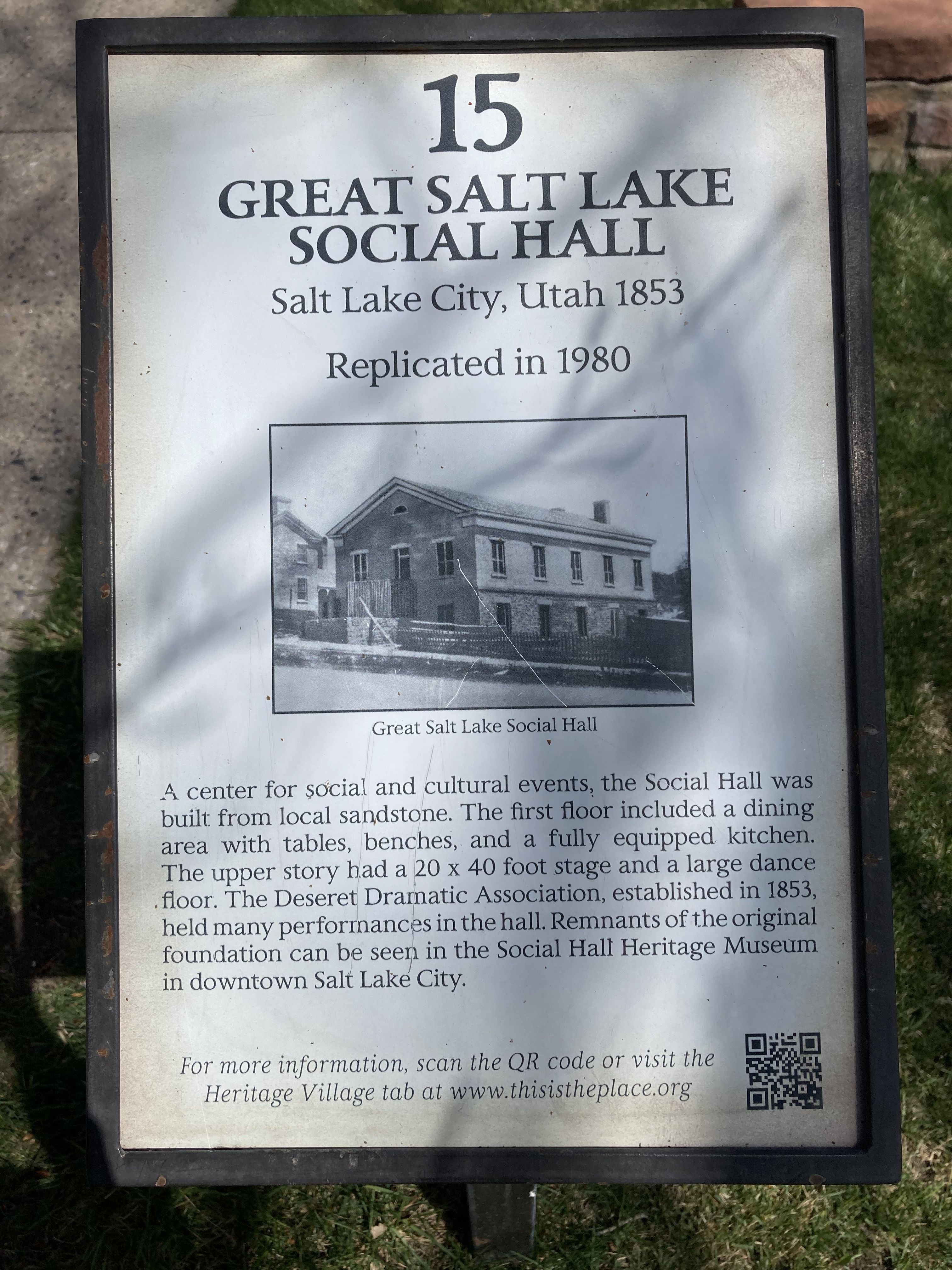 Great Salt Lake Social Hall Marker
