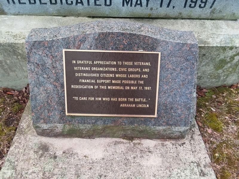 Rededication plaque image. Click for full size.