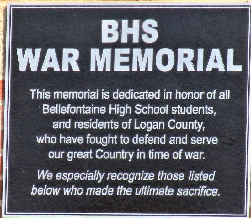 Bellefontaine High School Veterans Memorial image. Click for full size.