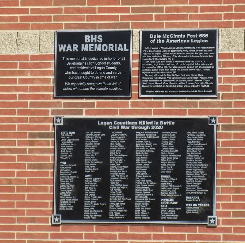 Bellefontaine High School Veterans Memorial image. Click for full size.