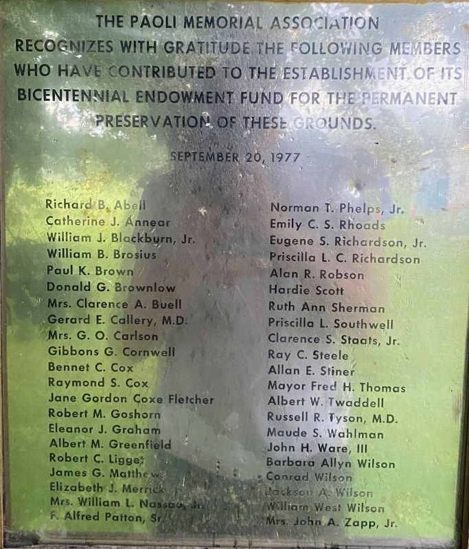 Site of the Paoli Massacre Marker Rear Panel image. Click for full size.