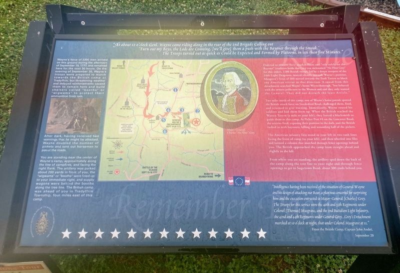 General Wayne’s Encampment Marker. Click for full size. General Wayne’s Encampment Marker image. Click for full size.